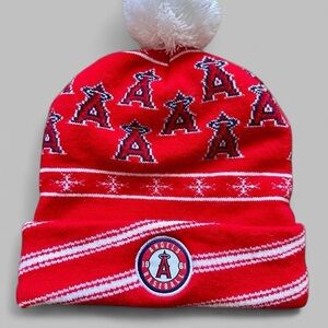LA Angels Red & White Kids Beanie with Team Logo